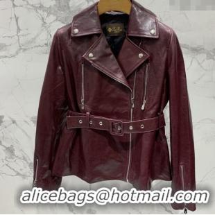 Super Quality Loro Piana Leather Jacket LP92526 Deep Red 2025