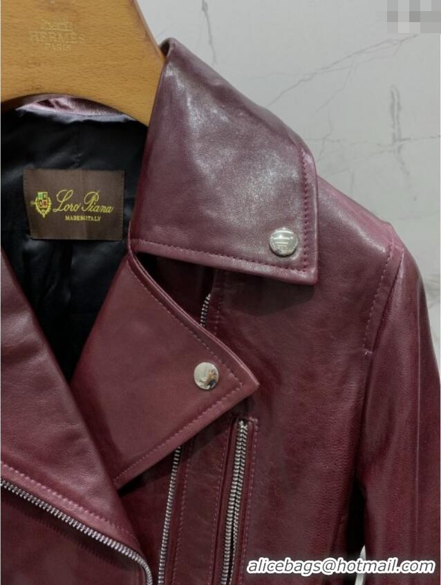 Super Quality Loro Piana Leather Jacket LP92526 Deep Red 2025