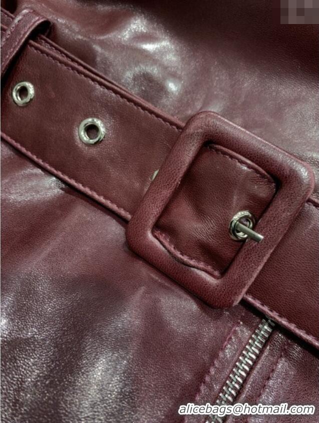 Super Quality Loro Piana Leather Jacket LP92526 Deep Red 2025