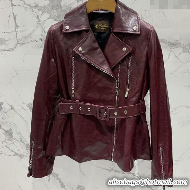 Super Quality Loro Piana Leather Jacket LP92526 Deep Red 2025