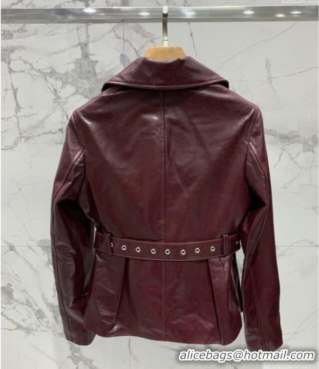 Super Quality Loro Piana Leather Jacket LP92526 Deep Red 2025