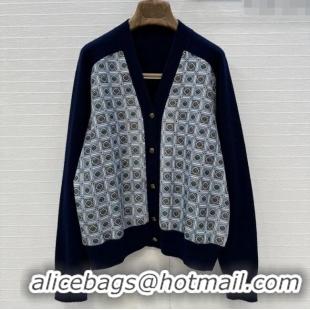 Grade Quality Loro Piana LP Printed Cardigan 1015 Blue 2025