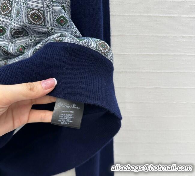 Grade Quality Loro Piana LP Printed Cardigan 1015 Blue 2025