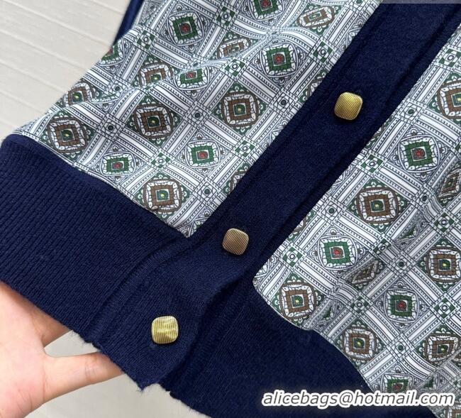 Grade Quality Loro Piana LP Printed Cardigan 1015 Blue 2025