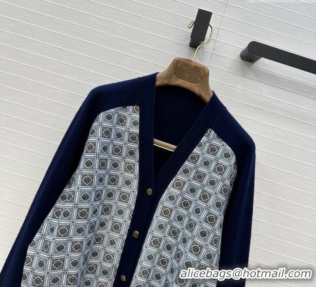 Grade Quality Loro Piana LP Printed Cardigan 1015 Blue 2025