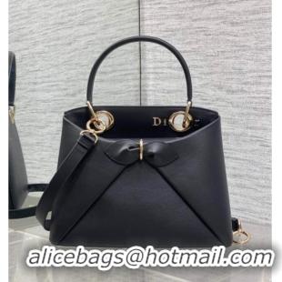 Buy Discount Dior Bow Top Handle Bag in Calfskin Leather DR112201 Black 2025