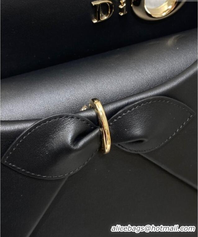 Buy Discount Dior Bow Top Handle Bag in Calfskin Leather DR112201 Black 2025