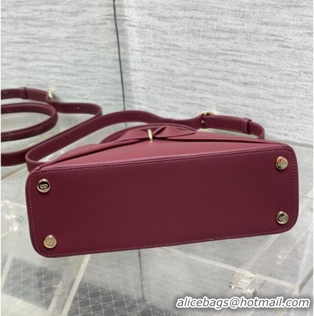 Good Cheap Dior Bow Top Handle Bag in Calfskin Leather DR112201 Burgundy 2025
