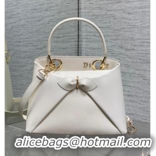 Best Price Dior Bow Top Handle Bag in Calfskin Leather DR112201 White 2025