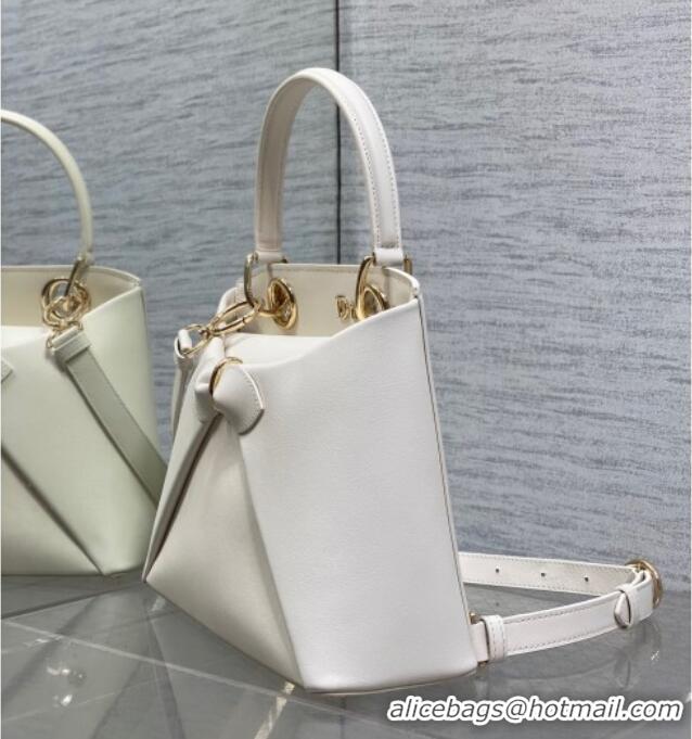 Best Price Dior Bow Top Handle Bag in Calfskin Leather DR112201 White 2025