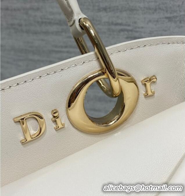 Best Price Dior Bow Top Handle Bag in Calfskin Leather DR112201 White 2025