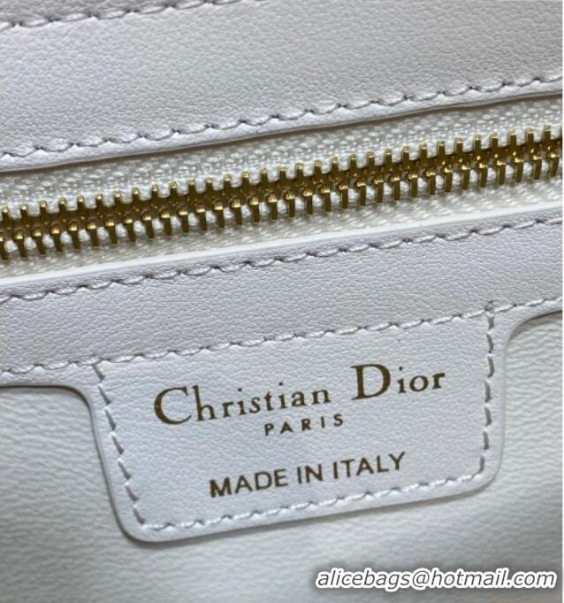 Best Price Dior Bow Top Handle Bag in Calfskin Leather DR112201 White 2025