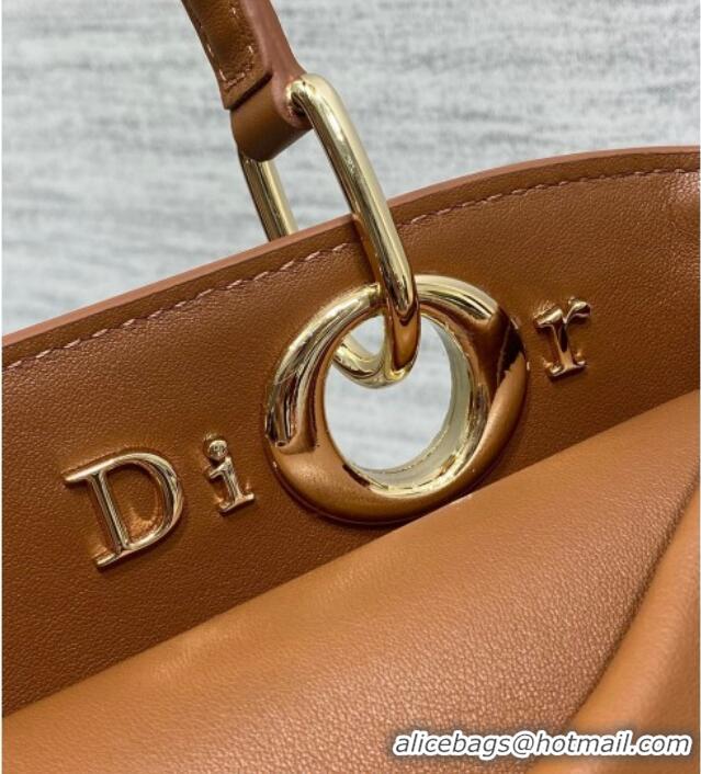 Reasonable Price Dior Bow Top Handle Bag in Calfskin Leather DR112201 Brown 2025