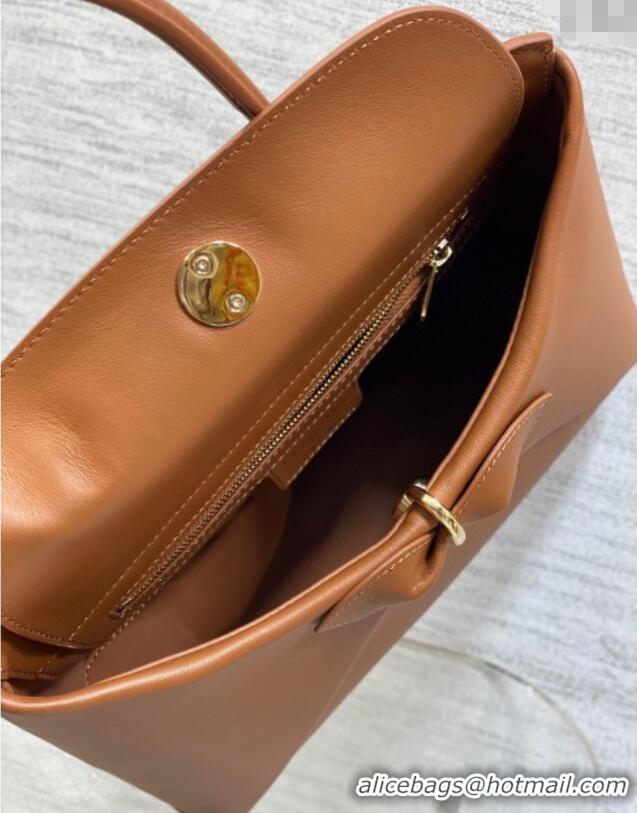 Reasonable Price Dior Bow Top Handle Bag in Calfskin Leather DR112201 Brown 2025