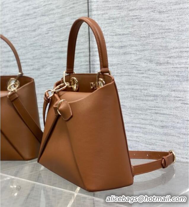 Reasonable Price Dior Bow Top Handle Bag in Calfskin Leather DR112201 Brown 2025