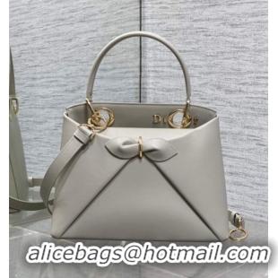 Super Quality Dior Bow Top Handle Bag in Calfskin Leather DR112201 Grey 2025