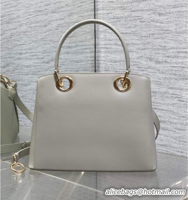 Super Quality Dior Bow Top Handle Bag in Calfskin Leather DR112201 Grey 2025