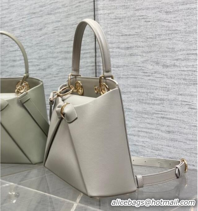 Super Quality Dior Bow Top Handle Bag in Calfskin Leather DR112201 Grey 2025