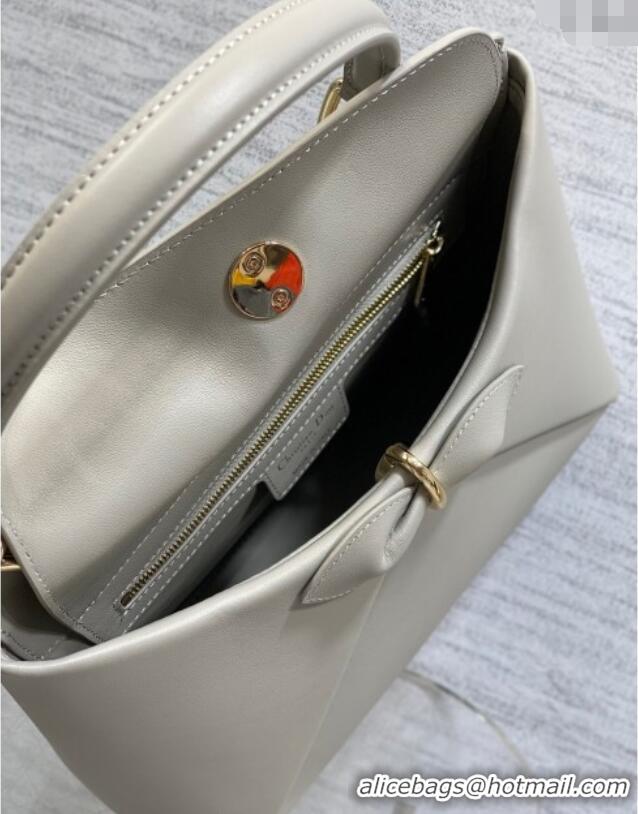 Super Quality Dior Bow Top Handle Bag in Calfskin Leather DR112201 Grey 2025