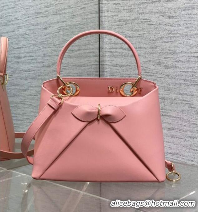 Good Taste Dior Bow Top Handle Bag in Calfskin Leather DR112201 Pink 2025