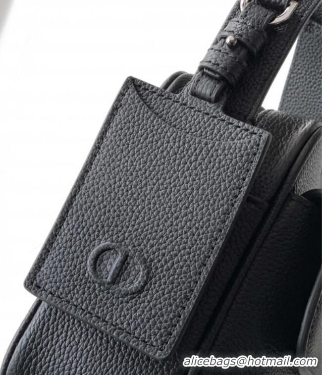 Best Quality Dior Mens CD Icon Zipped Messenger Bag in Grained Calfskin 1122 Black 2025