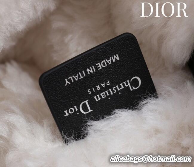 Promotional Dior DiorAlps Small Toujours Vertical Tote Bag in Macrocannage Crinkled Calfskin and Merino Wool 2043 Black/