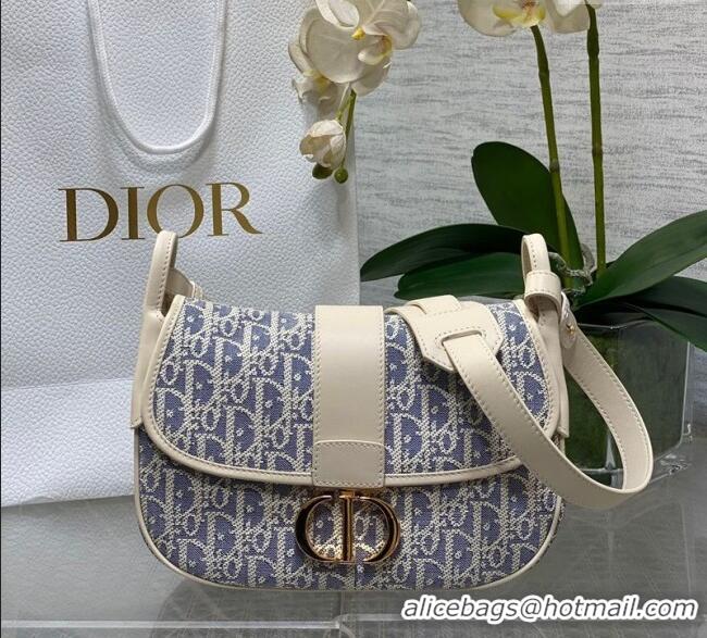 Good Looking Dior Medium 30 Montaigne Satchel Bag in Blue Oblique Chambray Embroidery and Latte Calfskin D2044 2025