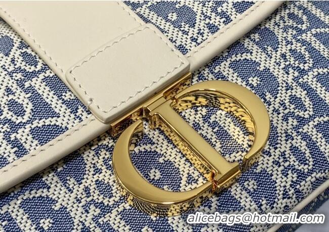 Good Looking Dior Medium 30 Montaigne Satchel Bag in Blue Oblique Chambray Embroidery and Latte Calfskin D2044 2025