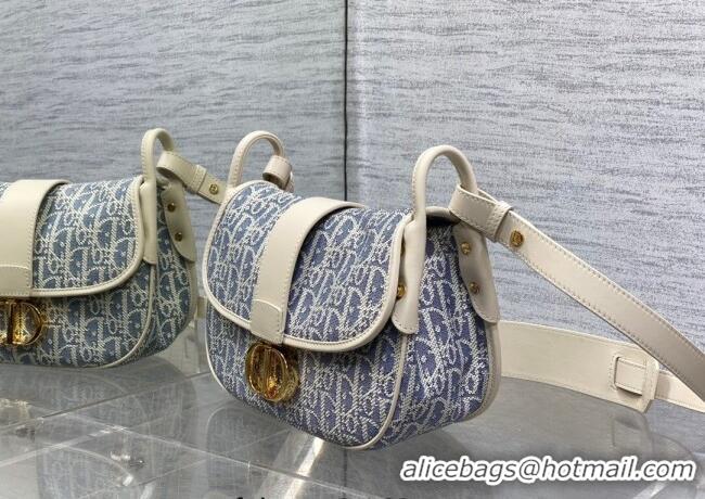 Good Looking Dior Medium 30 Montaigne Satchel Bag in Blue Oblique Chambray Embroidery and Latte Calfskin D2044 2025