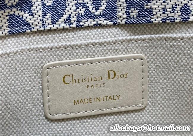Good Looking Dior Medium 30 Montaigne Satchel Bag in Blue Oblique Chambray Embroidery and Latte Calfskin D2044 2025