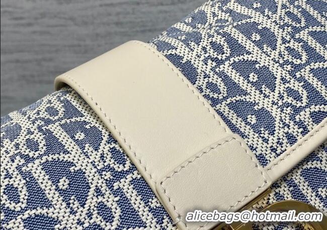 Good Looking Dior Medium 30 Montaigne Satchel Bag in Blue Oblique Chambray Embroidery and Latte Calfskin D2044 2025