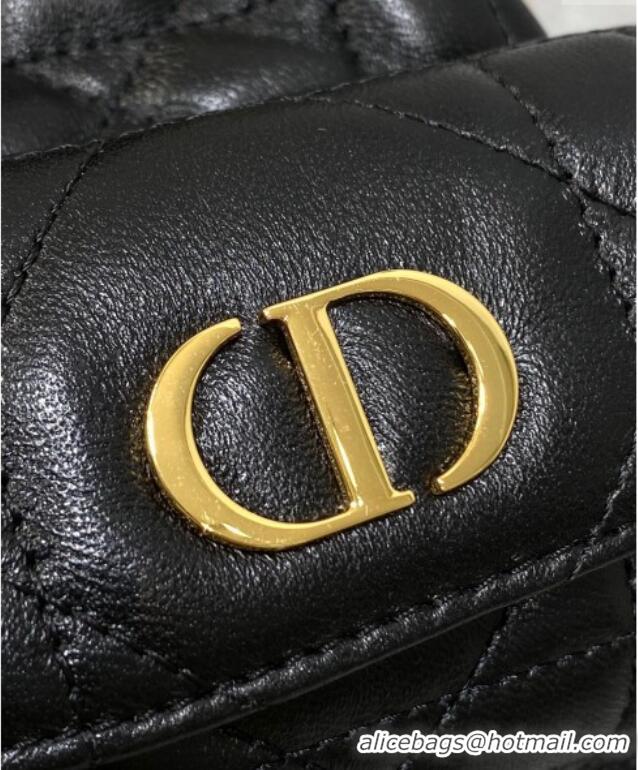 Reasonable Price Dior Caro Nano Bucket Bag in Macrocannage Lambskin S5250 Black 2025