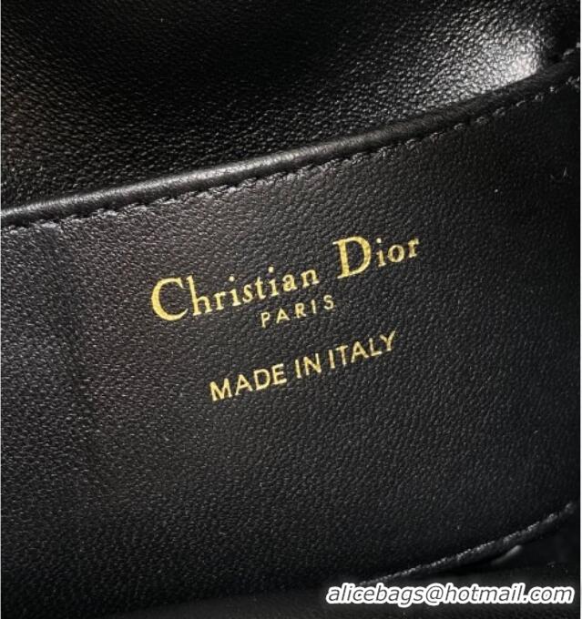 Reasonable Price Dior Caro Nano Bucket Bag in Macrocannage Lambskin S5250 Black 2025