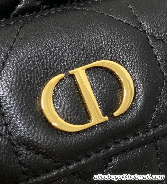 Traditional Specials Dior Small Dior Caro Bucket Bag in Macrocannage Lambskin S5250 Black 2025