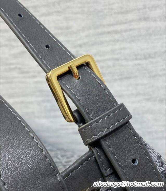Famous Brand Dior Medium D-Journey Hobo Bag in Grey Denim Oblique Jacquard S2866 2025