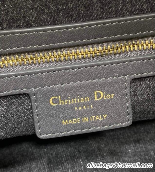 Famous Brand Dior Medium D-Journey Hobo Bag in Grey Denim Oblique Jacquard S2866 2025