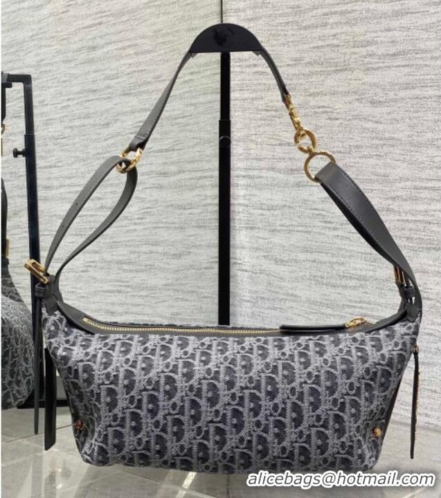 Well Crafted Dior Small D-Journey Hobo Bag in Grey Denim Oblique Jacquard S2866 2025