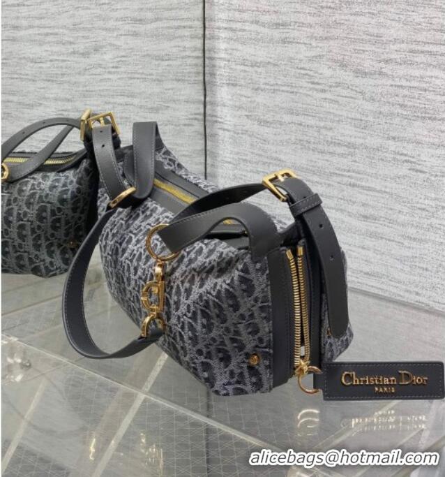 Well Crafted Dior Small D-Journey Hobo Bag in Grey Denim Oblique Jacquard S2866 2025
