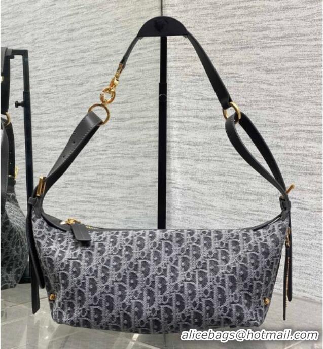 Well Crafted Dior Small D-Journey Hobo Bag in Grey Denim Oblique Jacquard S2866 2025