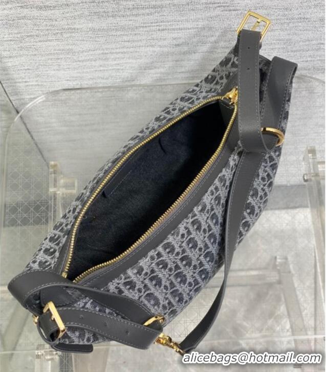 Well Crafted Dior Small D-Journey Hobo Bag in Grey Denim Oblique Jacquard S2866 2025