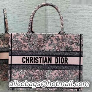 Buy Cheap Dior Lucky Medium Dior Book Tote Bag in Pink Multicolor Flowers Calendar Allover Embroidery D2053 2025