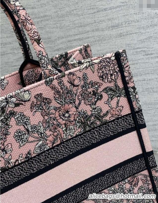 Buy Cheap Dior Lucky Medium Dior Book Tote Bag in Pink Multicolor Flowers Calendar Allover Embroidery D2053 2025