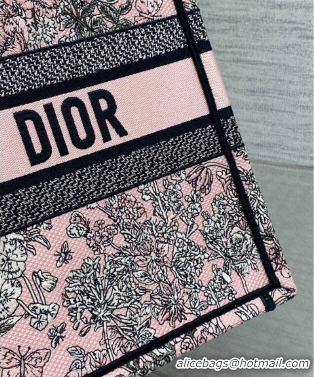 Buy Cheap Dior Lucky Medium Dior Book Tote Bag in Pink Multicolor Flowers Calendar Allover Embroidery D2053 2025