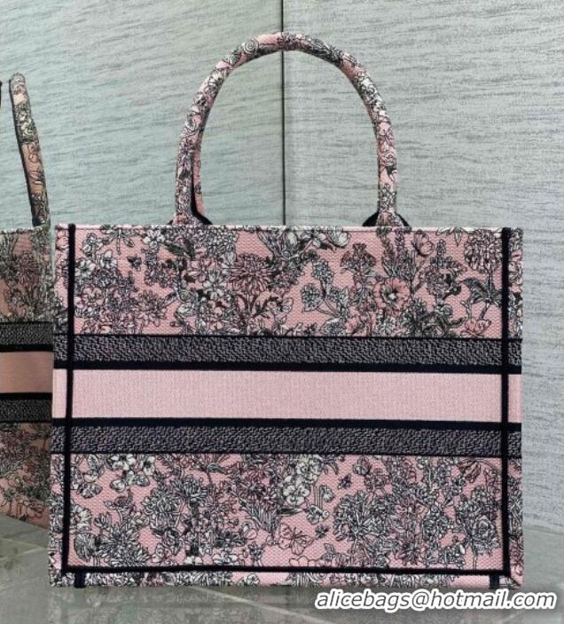Buy Cheap Dior Lucky Medium Dior Book Tote Bag in Pink Multicolor Flowers Calendar Allover Embroidery D2053 2025