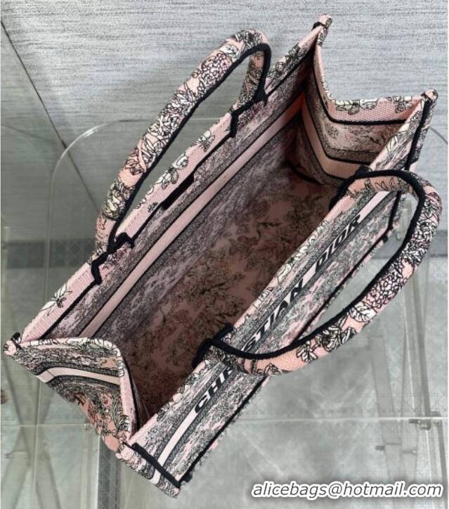 Buy Cheap Dior Lucky Medium Dior Book Tote Bag in Pink Multicolor Flowers Calendar Allover Embroidery D2053 2025