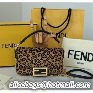 Best Price Fendi Baguette Mini Bag in Leopard Printed Mohair 8691S 2025