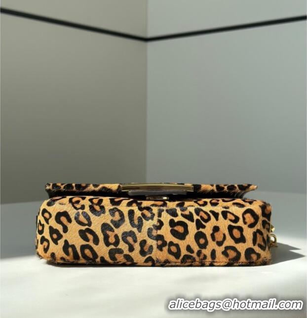 Best Price Fendi Baguette Mini Bag in Leopard Printed Mohair 8691S 2025
