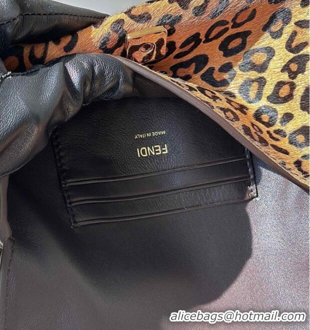 Best Price Fendi Baguette Mini Bag in Leopard Printed Mohair 8691S 2025