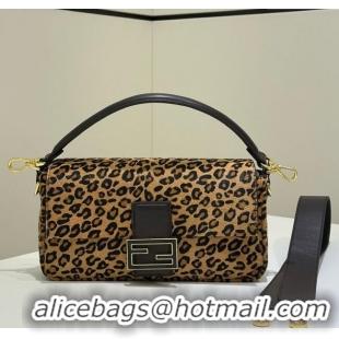 Affordable Price Fendi Baguette Medium Bag in Leopard Printed Mohair 8691M 2025