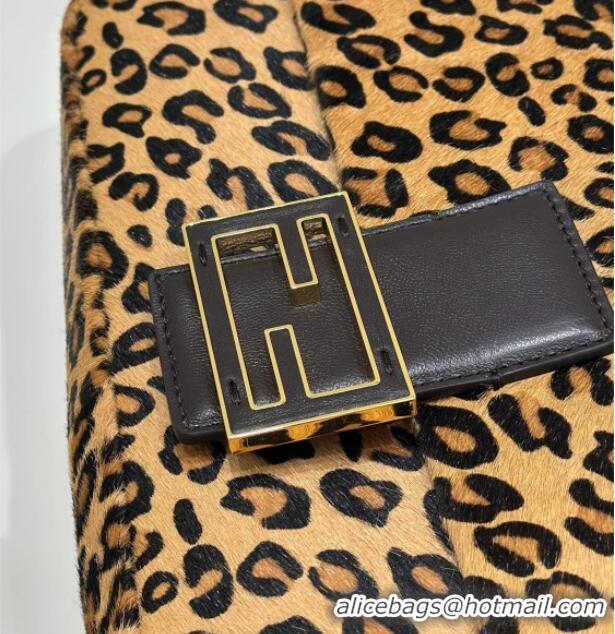Affordable Price Fendi Baguette Medium Bag in Leopard Printed Mohair 8691M 2025